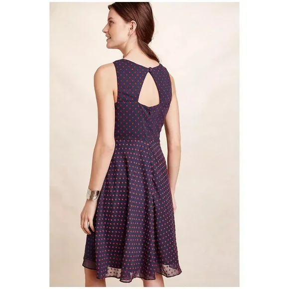 Anthropologie EVA FRANCO Ruffled Clipdot Dress sz 4 Women's - Picture 11 of 11